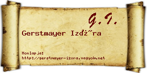 Gerstmayer Izóra névjegykártya